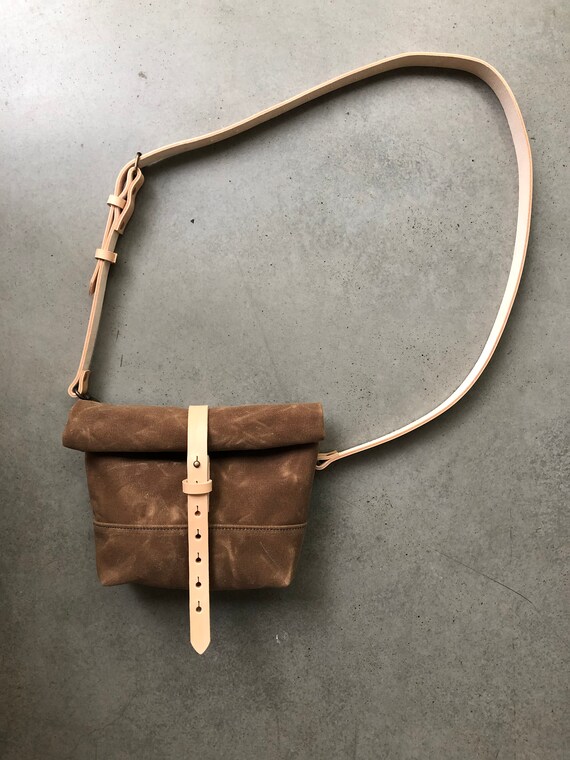 Cartera lona encerada / de mensajería / - Etsy España