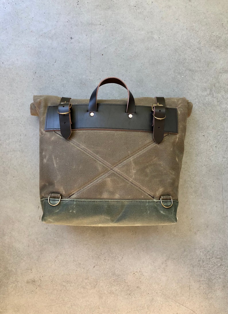 Motorcycle Bag in Waxed Canvas Waterproof Saddle Bag Bicycle Etsy