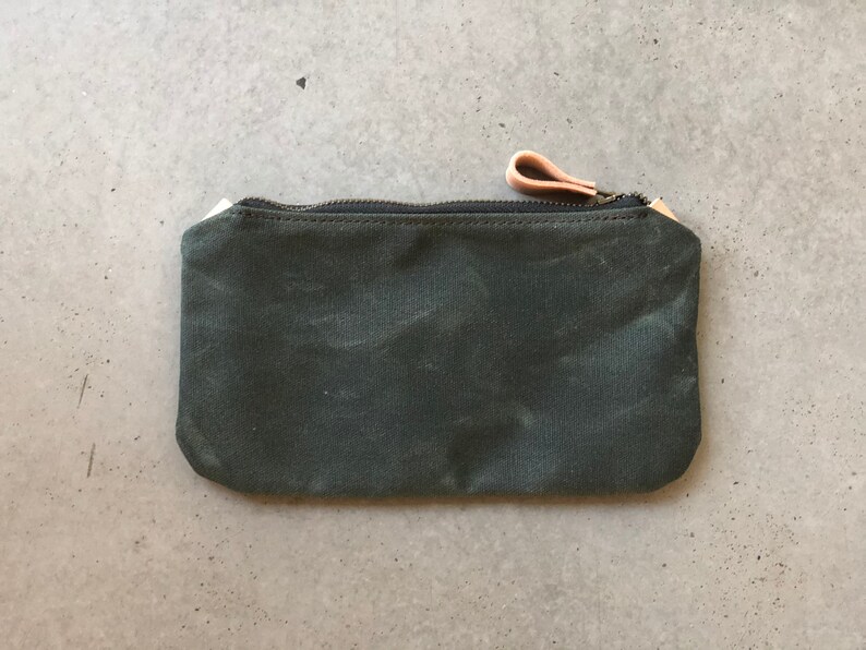 Pencil case, small pouch, pencil pouch made in waxed canvas image 7