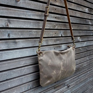 Waxed canvas day bag / zipper bag COLLECTION UNISEX image 5