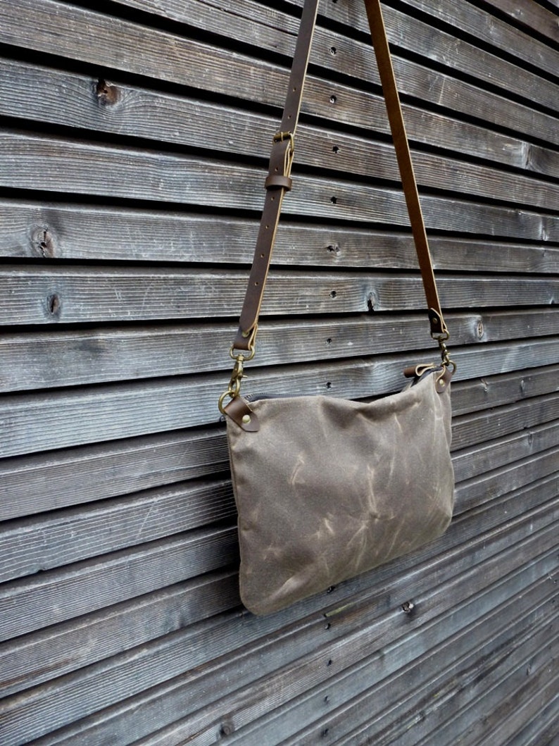 Waxed canvas day bag zipper bag COLLECTION UNISEX