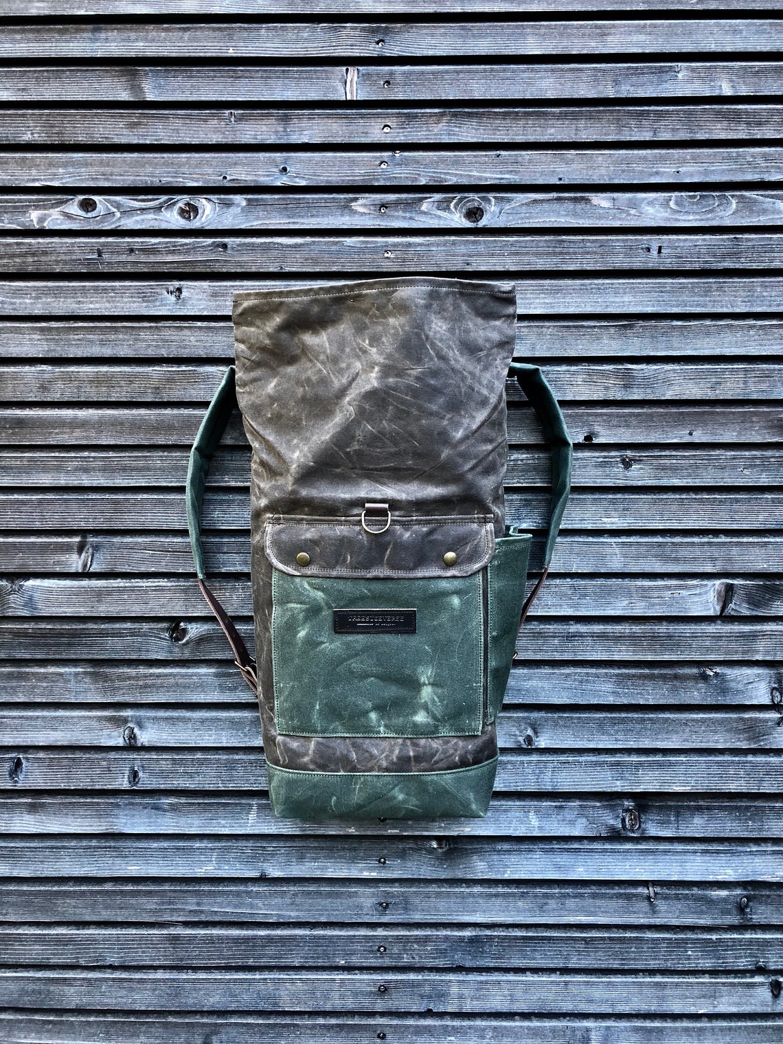 Waxed Canvas Rucksack / Waterproof Backpack With Roll up Top Etsy UK