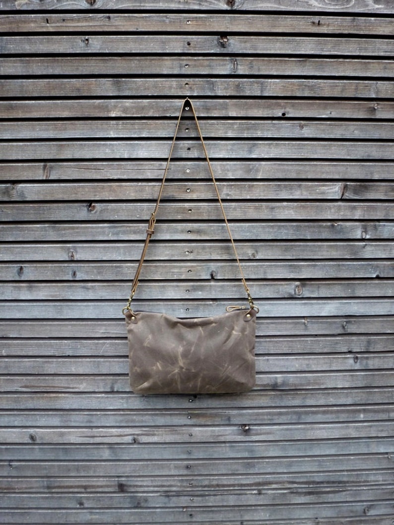Waxed canvas day bag zipper bag COLLECTION UNISEX