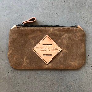 Pencil case, small pouch, pencil pouch made in waxed canvas image 2