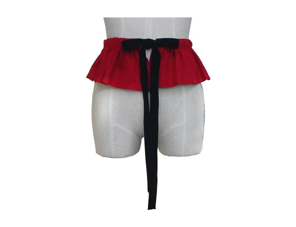Suede vintage avant-garde Women’s Ruffled peplum belt Sculpted Peplum Belt Blue – Julia Allert main image 3