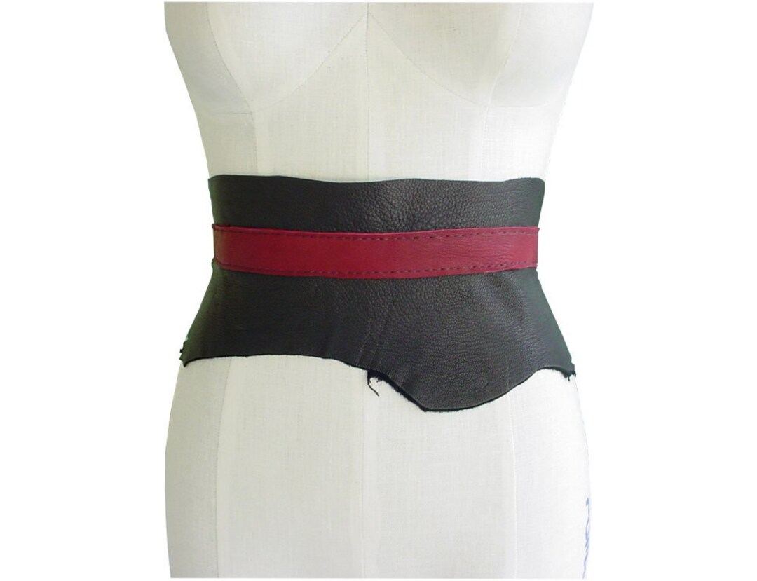 Rustic Wide Leather Belt Brown Red Leather Belt Tribal