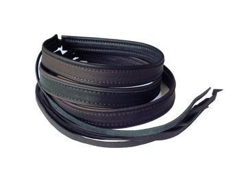 Męski skórzany naszyjnik choker - Ciemny brąz i czerń - Ręcznie robiony skórzany choker - Biżuteria bez metalu - Kobiety - Unisex - Prezent