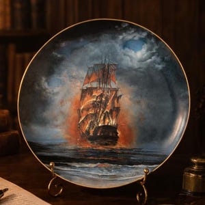 Legendary Ships of the Seas -The Palatine Decorative Plate, Royal Cornwall 1981