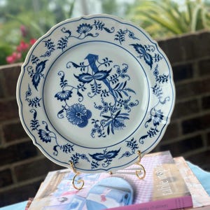 Blue Danube Blue Onion Salad Plate: Vintage Japan Porcelain, Scalloped Edge