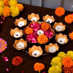 Handcrafted Urli Bowl: Diwali Tealight Candle & Flower Decoration