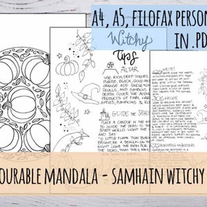 Samhain Celebration! Printable Book of Shadows, 7 Hand Drawn Pages in 3 ...