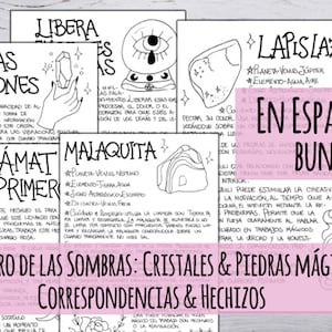 Book of Shadows: Crystals & Gemstones – Printable Witch Journal Pages | Bundle 2 | 20 Pages | In Spanish | A4, A5, Compact Size