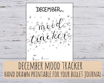 December Mood Tracker, Customizable moods, in 3 sizes