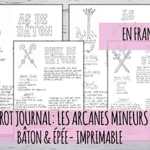 En Français: Tarot Journal - Arcanes Mineurs, deuxième partie - Bâton & espada - imprimables
