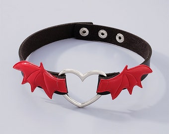Devil Bat Heart Choker Necklace - Free Shipping
