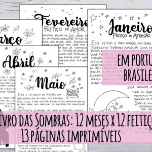 Em Português Brasileiro - Book of Shadows: 12 months x 12 spells