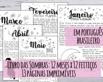 Em Português Brasileiro - Book of Shadows: 12 months x 12 spells