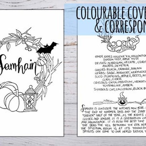 Samhain Celebration! Printable Book of Shadows, 7 Hand Drawn Pages in 3 ...