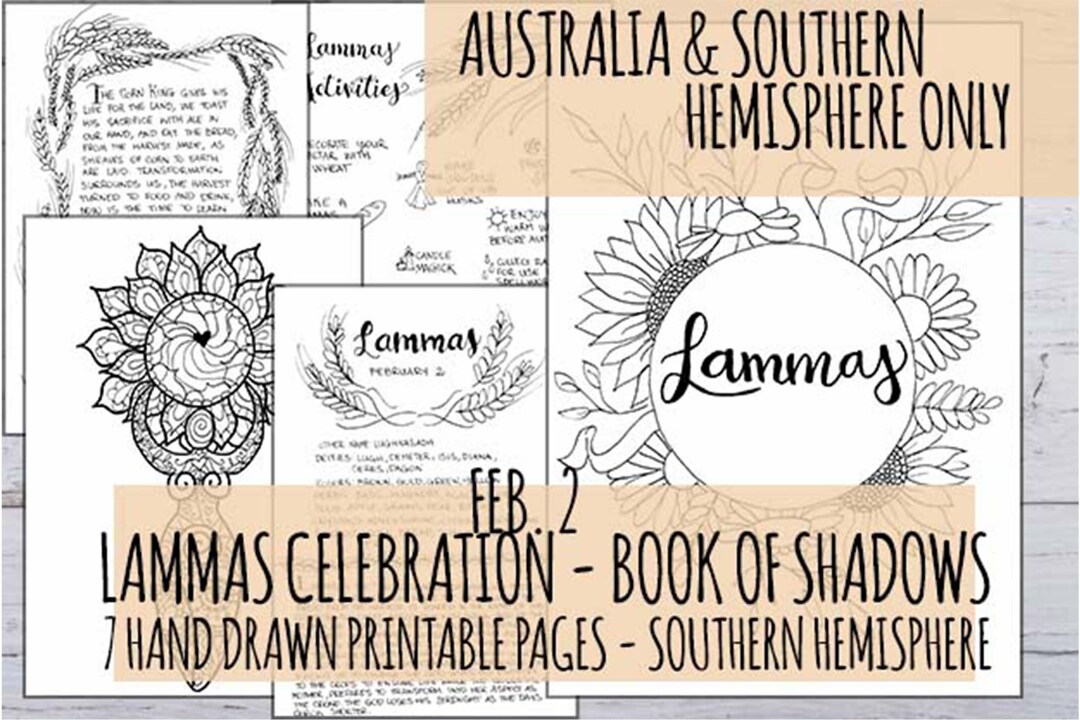 Australia & Southern Hemisphere Lammas Celebration Printable Book of