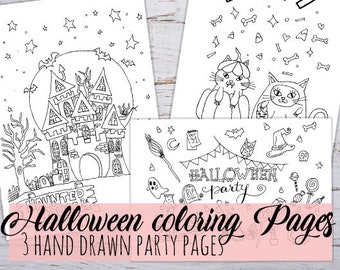 Hand-Drawn Halloween Coloring Pages – Spooky Fun (PDF Download)