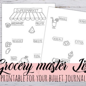 Grocery Master List: Bullet Journal Printable in 3 Sizes Pdf - Etsy