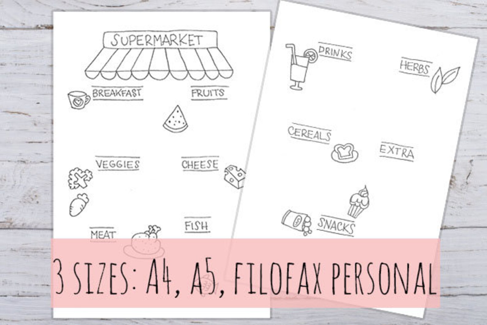 Grocery Master List: Bullet Journal Printable in 3 Sizes Pdf - Etsy
