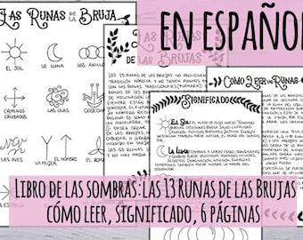 Spanish Book of Shadows: 13 Witches Runes, Meaning & History (Printable)