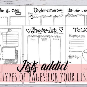 List for journal, printable