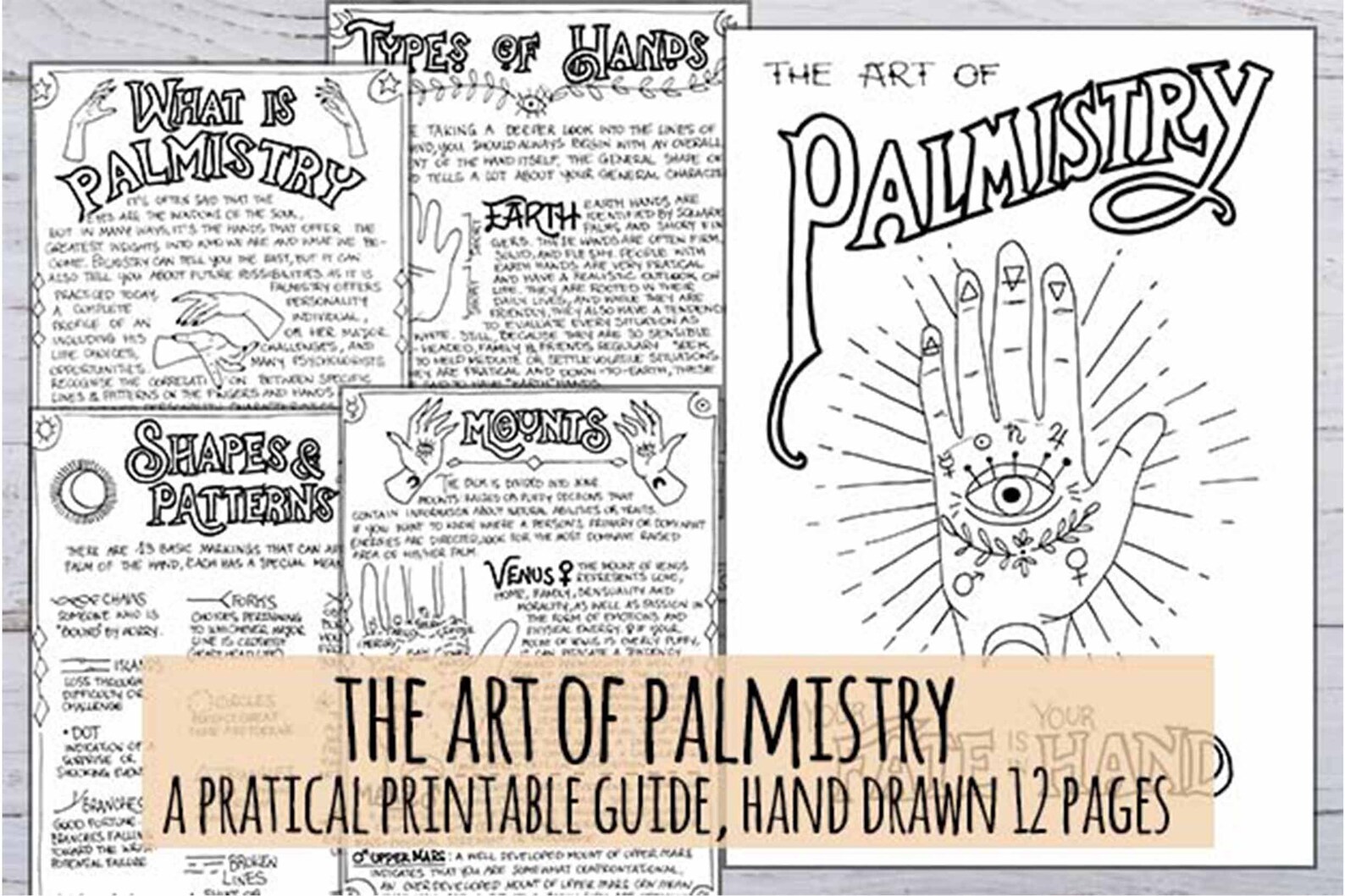 The Art of Palmistry Pratical Printable Guide for Beginners | Etsy