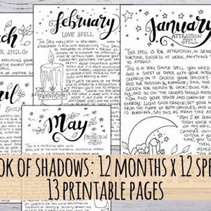Book of Shadows: 12 months x 12 spells