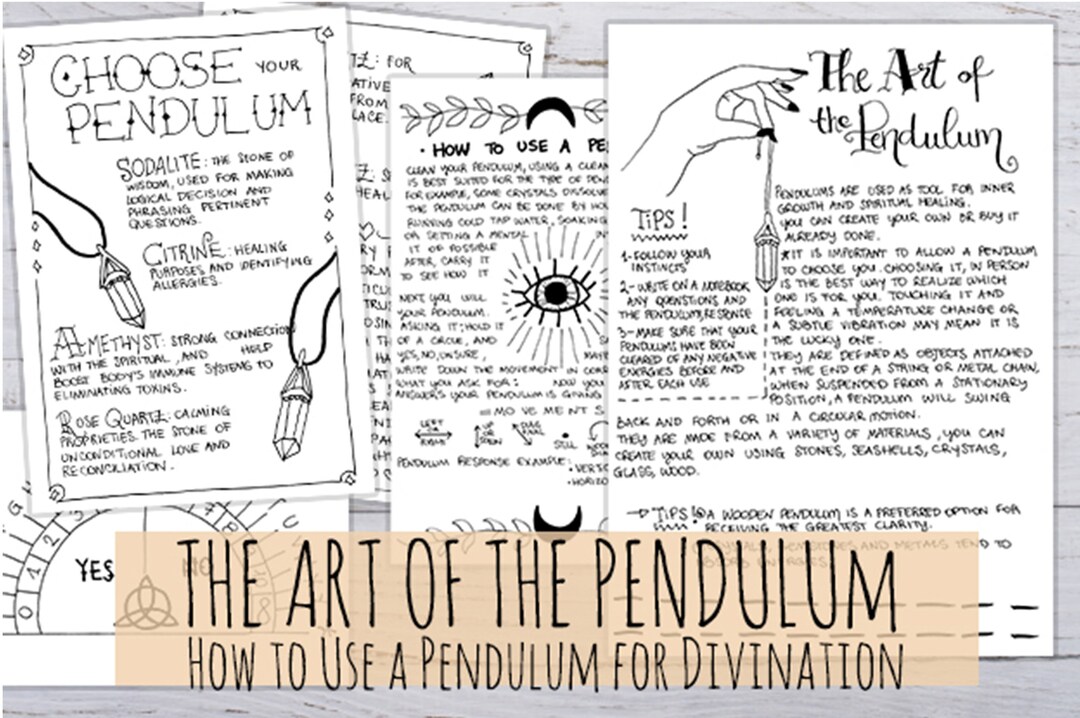 Pendulum Divination – Witchy Printable Pages – Book of Shadows – A4 A5 ...