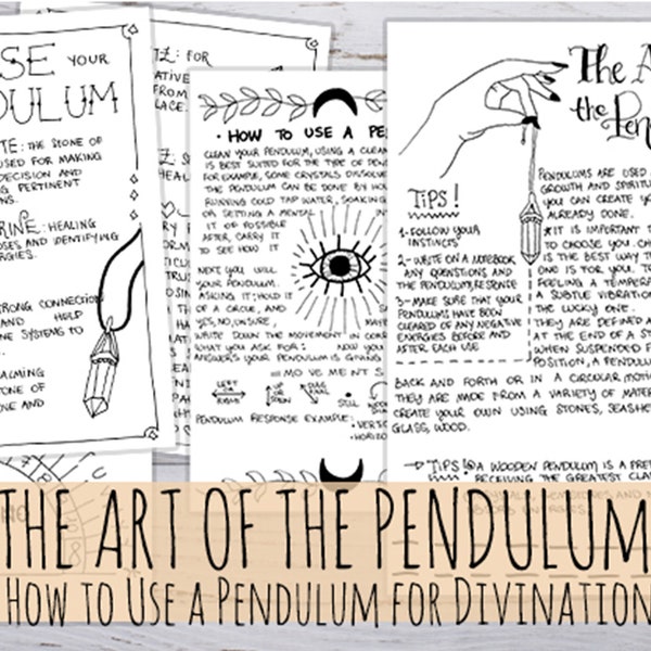 Book of Shadows: Divination tool, pendulum board and use for beginners printable