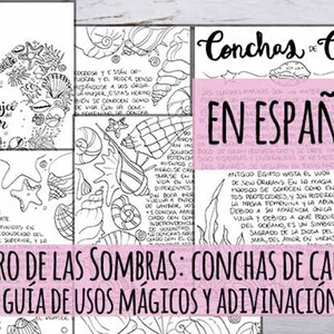 Cowrie Shells Magic & Divination in Spanish Language | Book of Shadows Pages | Printable Grimoire | Sea Witch PDF | 7 Hand Drawn Pages