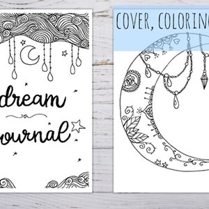 Dream Journal, Printable Dream Journal log, 8 handmade pages in 3 sizes in .pdf image 2