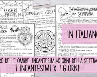 In Italiano - Book of Shadows: 7 simple spells for 7 days of the week - correspondences and tips -3 sizes