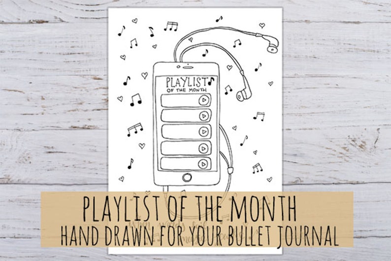 Audio Playlist printable unfold for Bullet Magazine 3 measurements, A4, A5, Filofax Specific within just pdf and jpg hand drawn picture regarding Bullet Journal Monthly Spread Printable known as Audio Playlist printable unfold for Bullet Magazine 3 measurements, A4, A5, Filofax Particular person inside of pdf and jpg hand drawn
