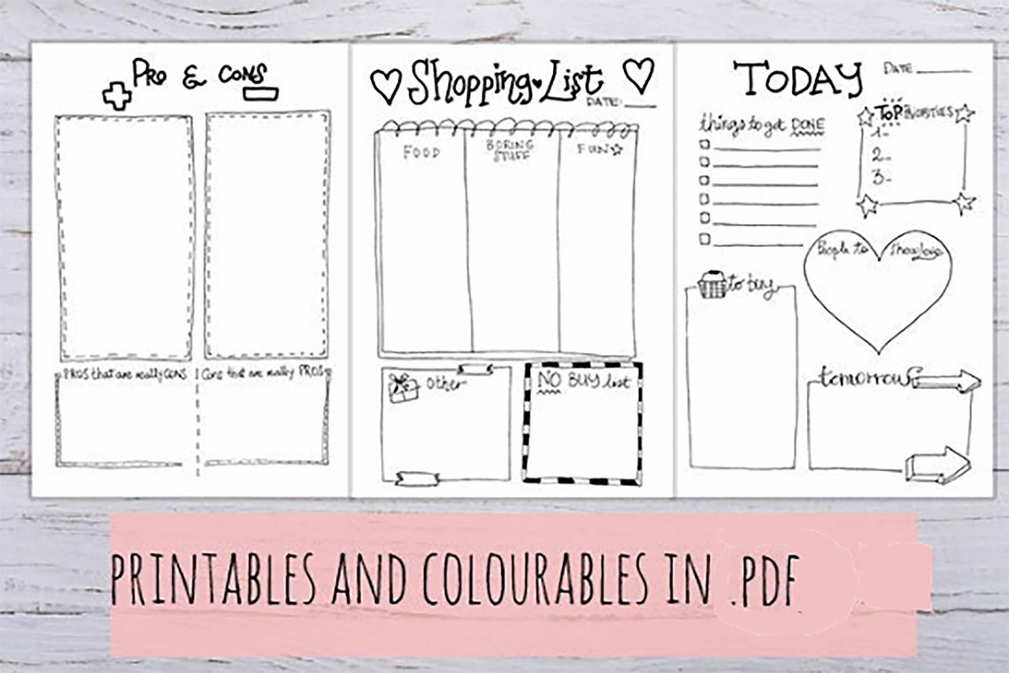 List for bullet journal printable | Etsy