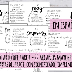Tarot Journal - En Español - Printable - 22 Major Arcana - Bedeutungen, Entsprechungen, Affirmationen