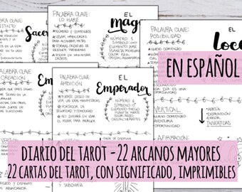 Tarot Journal - En Español - Printable - 22 Major Arcana - Meanings, correspondences, affirmations