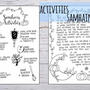 Samhain Celebration! Printable Book of Shadows, 7 Hand Drawn Pages in 3 ...