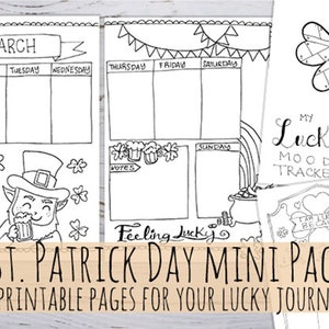 St. Patrick's Day Bujo Journal Mini Pack Lucky Journal with 5 printable pages image 1