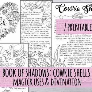Cowrie Shell Divination Grimoire Pages: Sea Witch Book of Shadows (PDF Download A4/A5/Compact)
