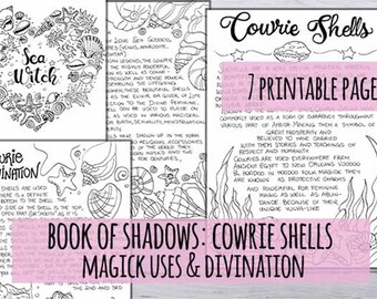 Cowrie Shell Divination Grimoire Pages: Sea Witch Book of Shadows (PDF Download A4/A5/Compact)