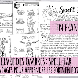 Spell Jar Guide – Printable Grimoire Pages – in French Language – Kawaii Witchy Style – 13 Pages – 4 Sizes – Instant Download