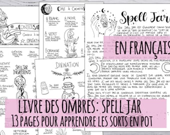 French Spell Jar Guide: Kawaii Witch Grimoire Pages (Digital Download, 4 Sizes)
