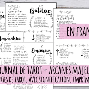 Tarot Journal - en Français- Printable - 22 Major Arcana - Bedeutungen, Entsprechungen, Affirmationen