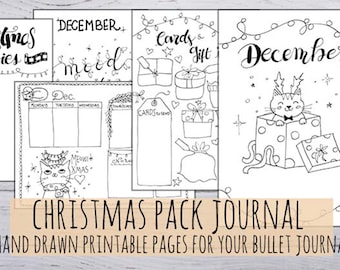 Christmas and December journal pack for your bullet journal -9 printable pages