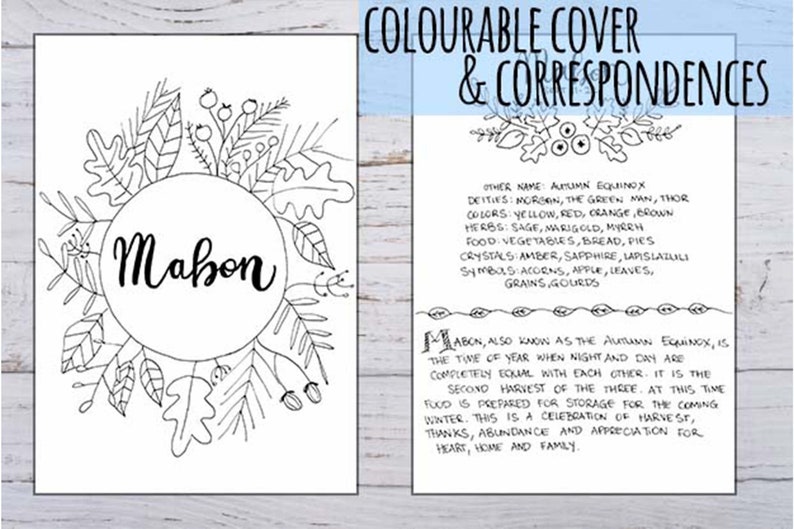 Mabon Celebration Printable Book of Shadows 7 Hand Drawn - Etsy