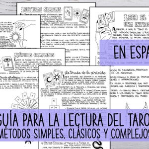 Guide to Tarot Reading - Tarot Journal - Printable: 12 pages in 3 sizes, handdrawing. In Spanish