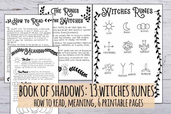 Book Of Shadows 13 Witches Runes With Meaning How To Read Etsy Book Of Shadows 13 Witches Runes With Meaning How To Read Etsy